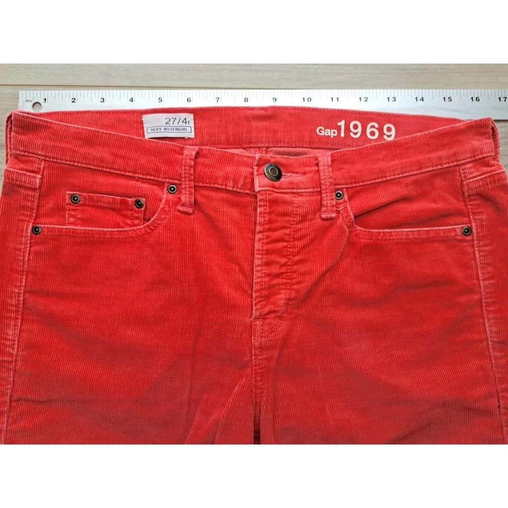 Gap 1969 Sexy‎ Boyfriend Corduroy Shorts Coral Pink Raw Hem sz 27/4r (31